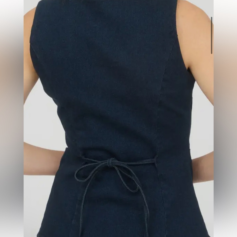 Nordstrom Navy Square-Neck Button Front Vest Tank - Picture 7 of 11